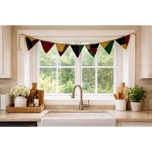 Handmade Patchwork Fabric Bunting Garland Rustic Boho Pennant Banner 67 Inch